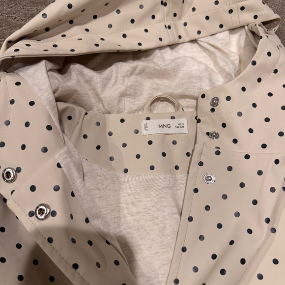 Mango polka dot girls lined rain coat size 10 - Picture 2 of 6